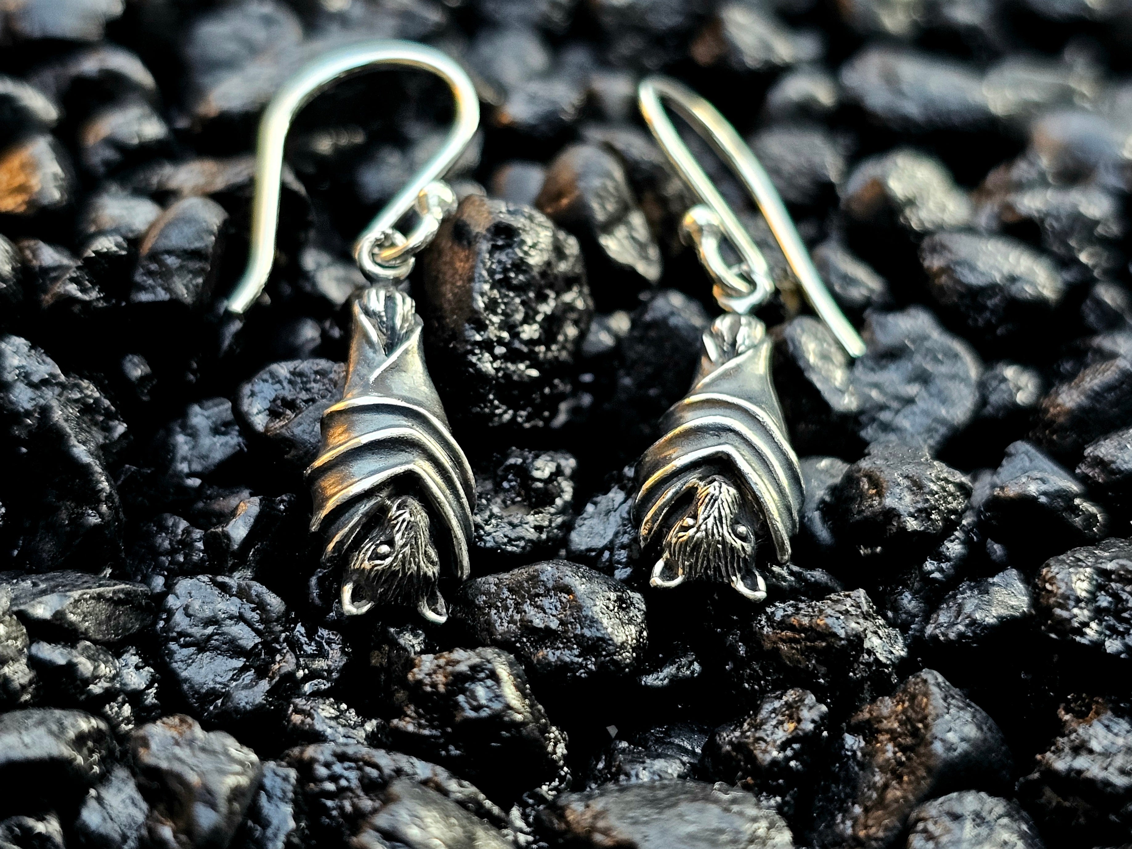 Hanging Bat Earrings