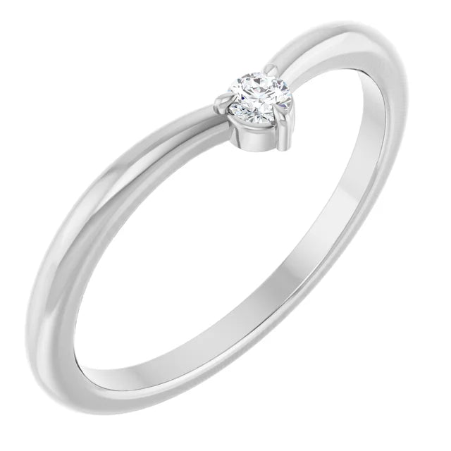 Diamond Stackable V Ring