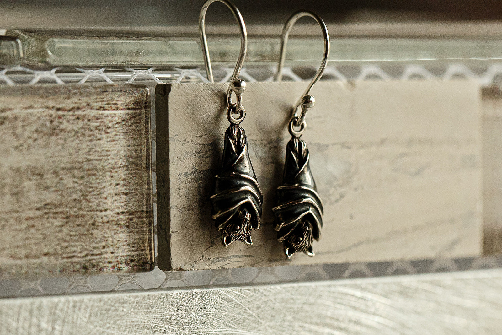 Hanging Bat Earrings