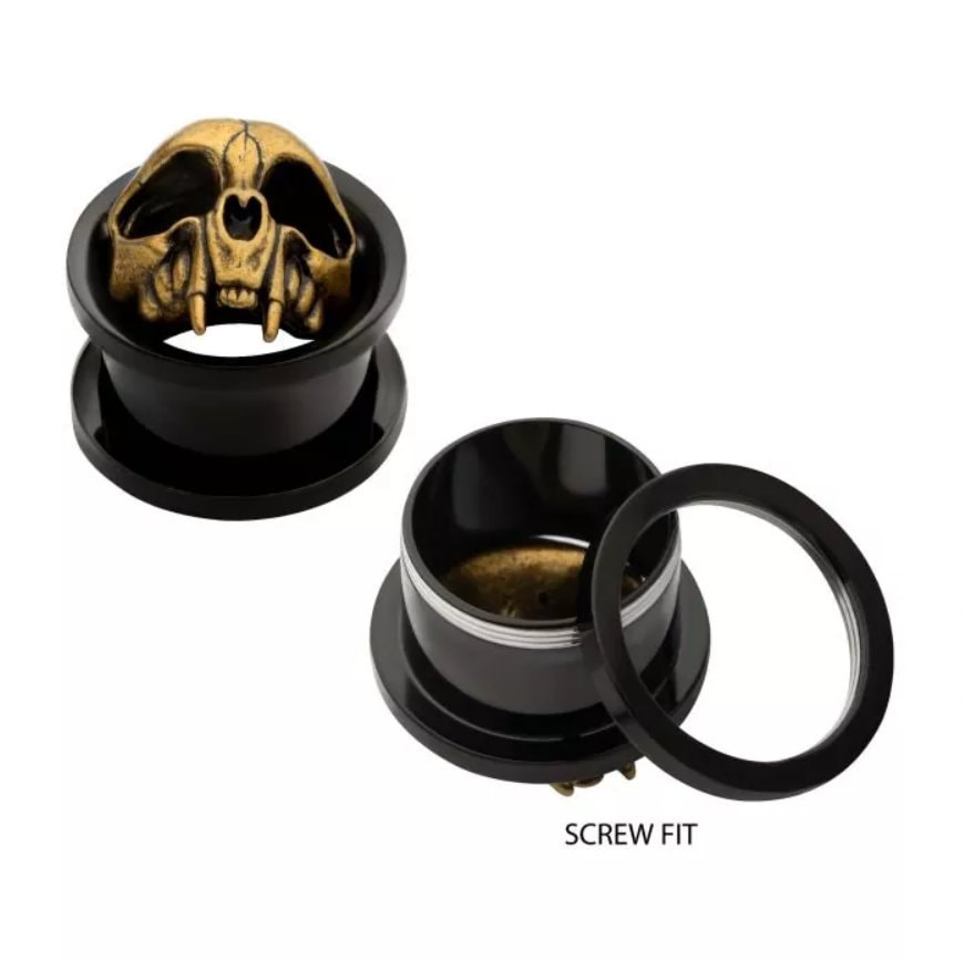 Skull Head on Black Plug