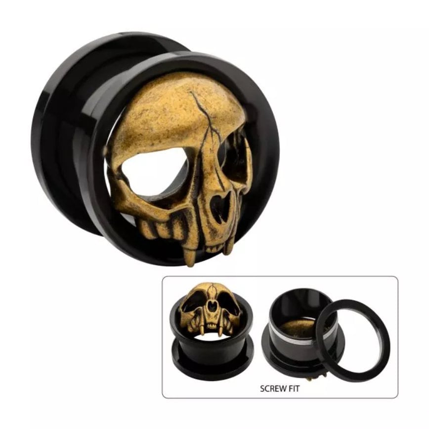 Skull Head on Black Plug