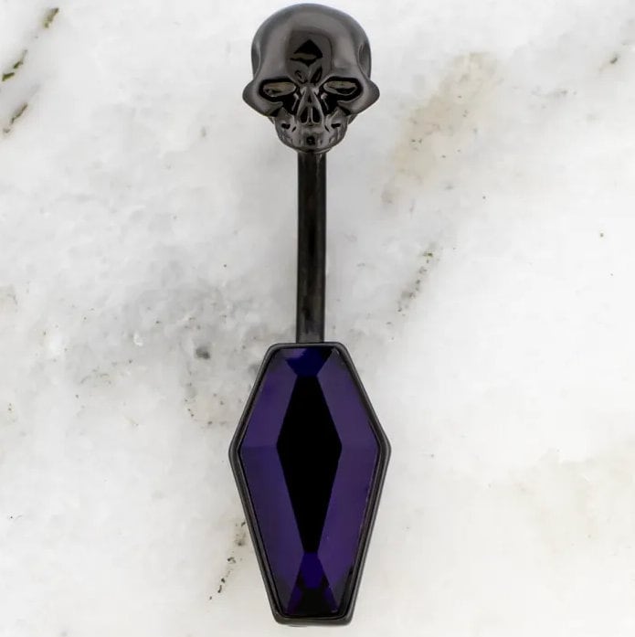 Skull  and Coffin Navel Barbell