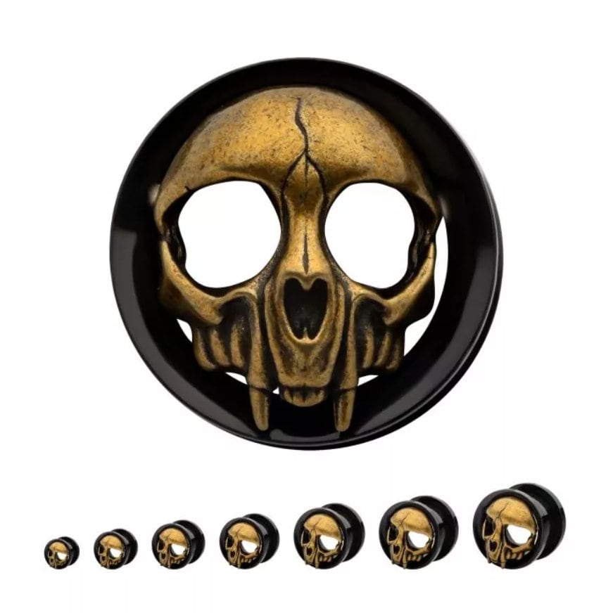 Skull Head on Black Plug