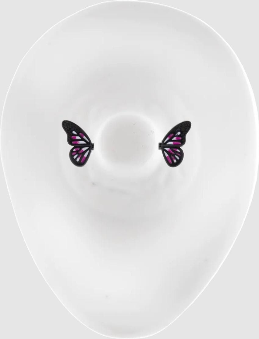 Butterfly Wings Nipple Piercings