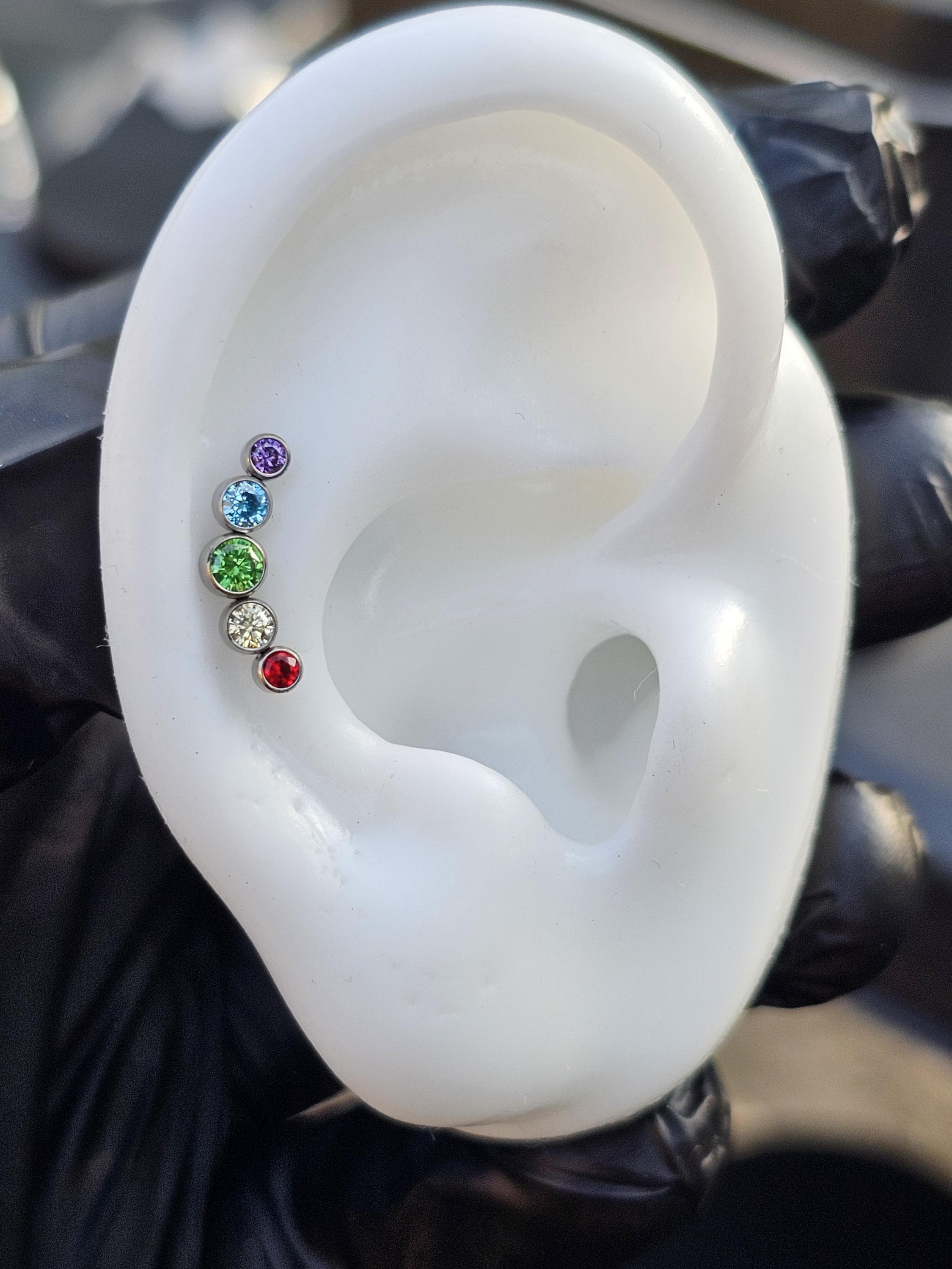 Rainbow Clusters Climber Earrings