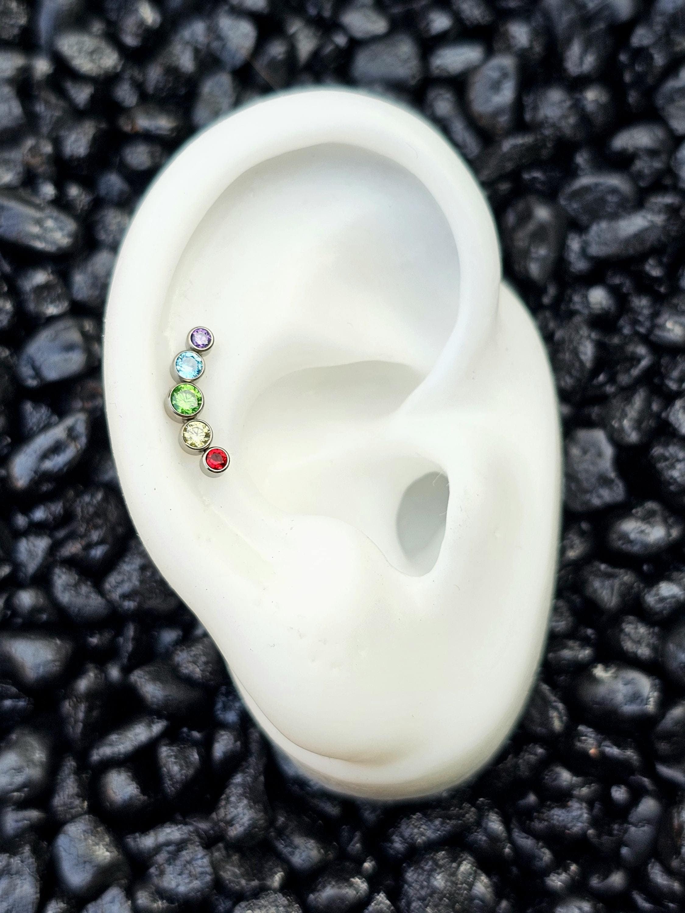 Rainbow Clusters Climber Earrings