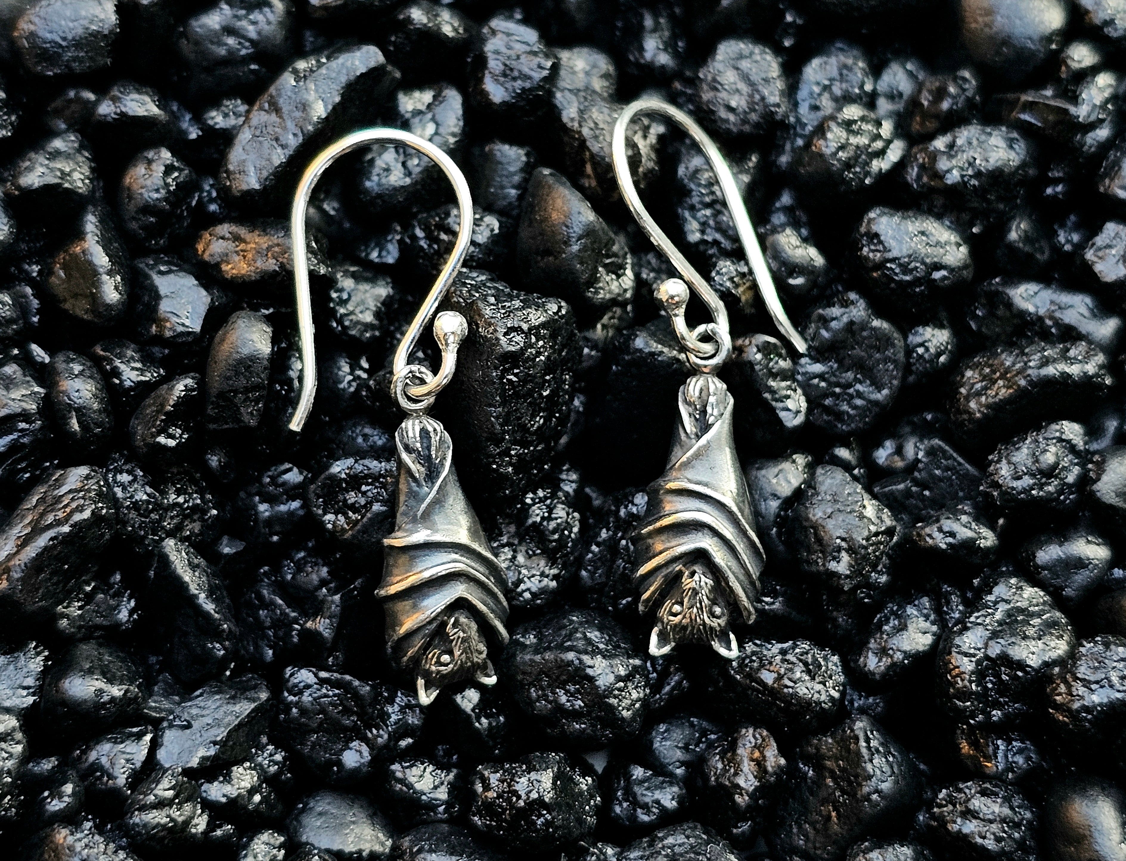 Hanging Bat Earrings