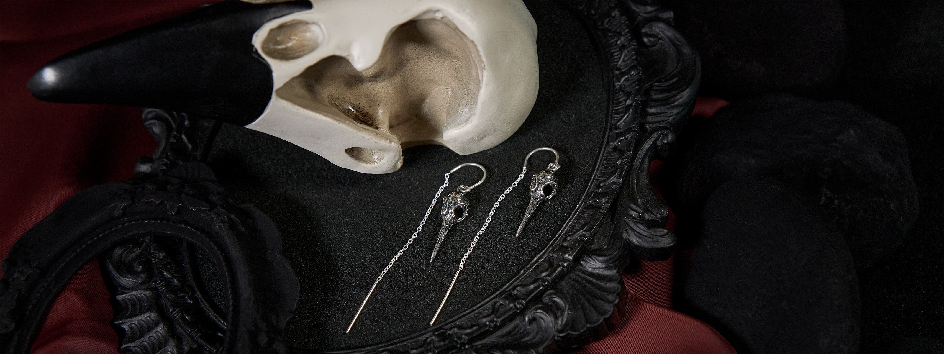 Hummingbird Skull Earrings