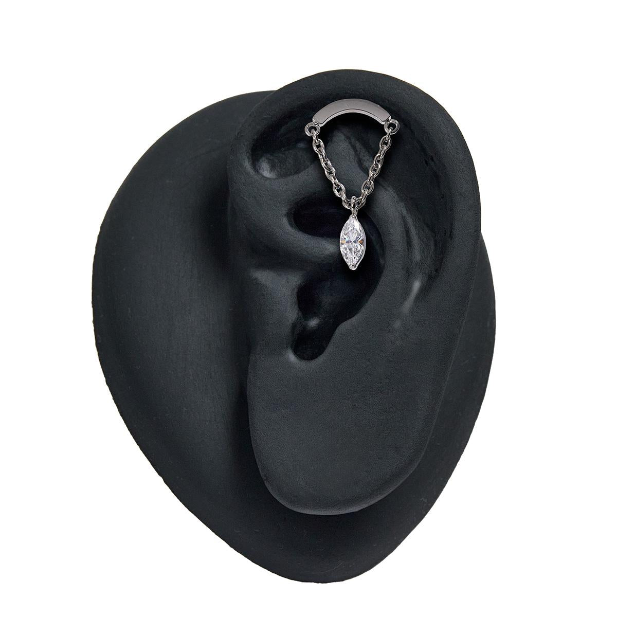 Hidden Helix Marquise Cartilage Earring